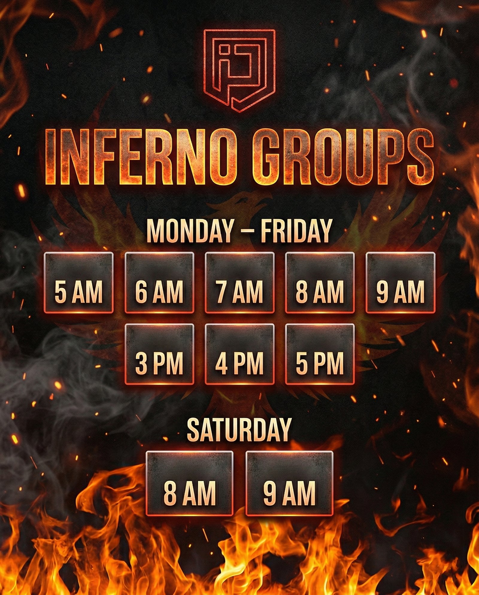 Inferno Performance group training schedule